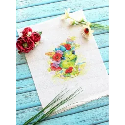 Kit de point de croix "Dragon romantique" 15x15 cm SM-758