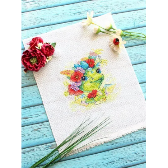 Cross stitch kit "Romantic dragon" 15x15 cm SM-758
