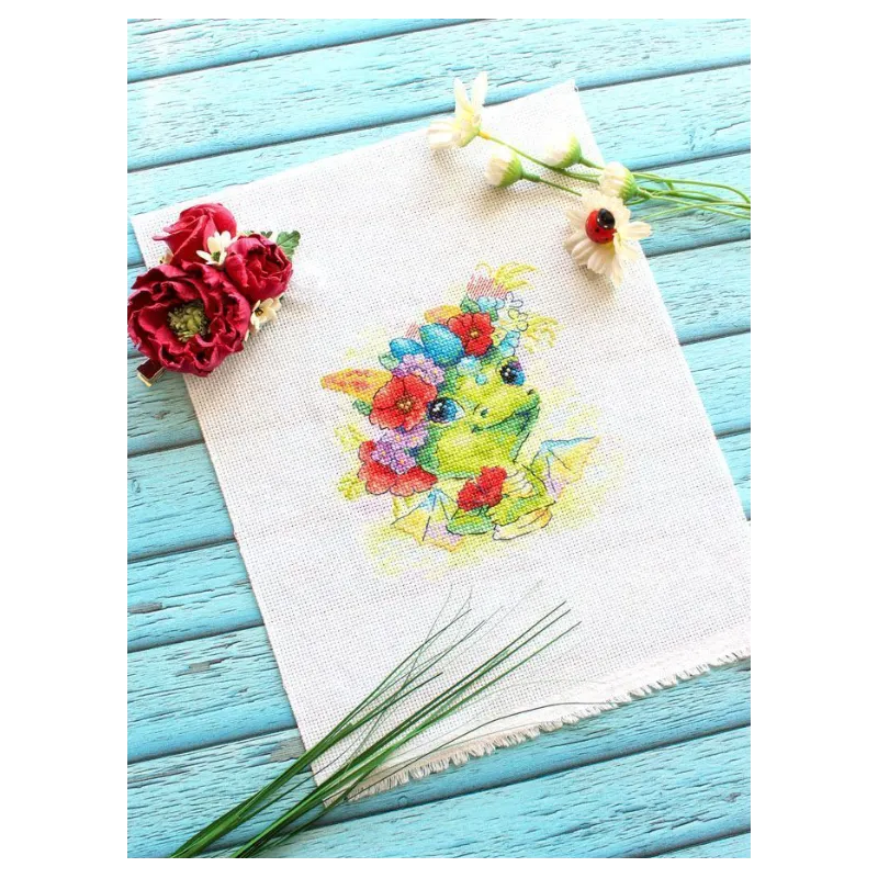 Kreuzstich-Set „Romantischer Drache“ 15x15 cm SM-758