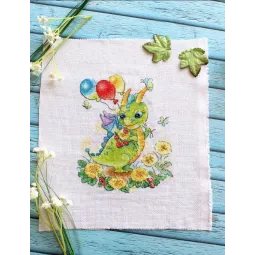 Kit de point de croix "Dans une prairie fleurie" 18x15 cm SM-759