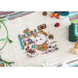 Kit de point de croix "Fleuriste" 11x11cm SM-762