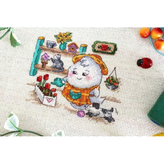 Cross stitch kit "Florist" 11x11cm SM-762 (D)