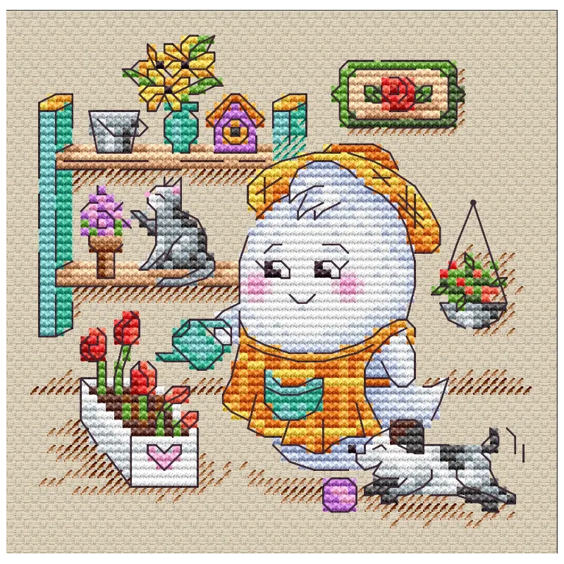 Kreuzstichset "Florist" 11x11cm SM-762 (D)