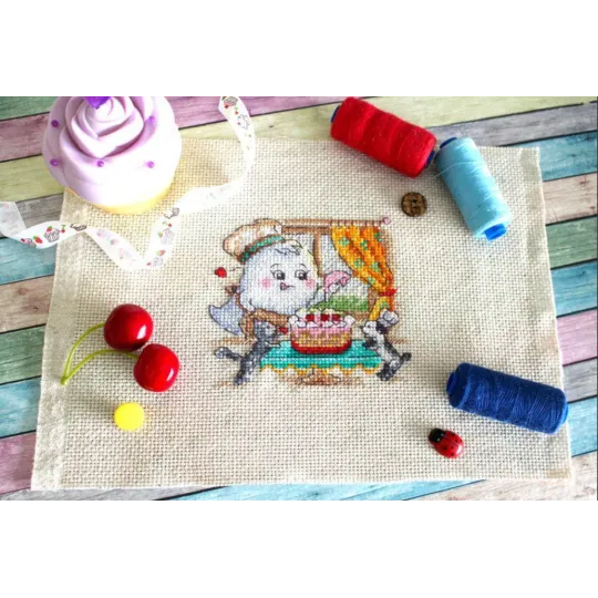 Cross stitch kit "Sweet weekend" 10x10 cm SM-763 (D)