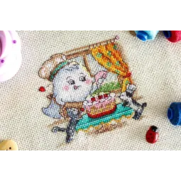 Kit de point de croix "Sweet weekend" 10x10 cm SM-763