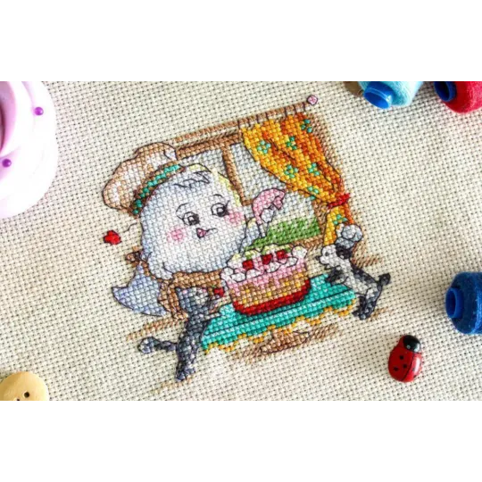 Cross stitch kit "Sweet weekend" 10x10 cm SM-763 (D)