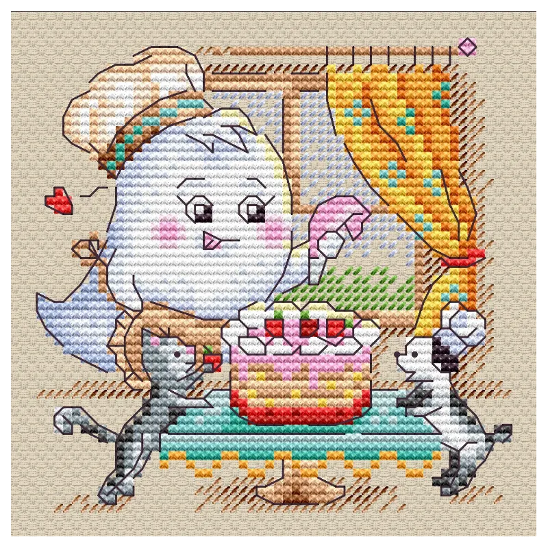 Kreuzstich-Set "Süßes Wochenende" 10x10 cm SM-763 (D)