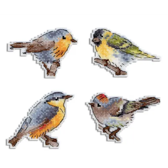 Kit de point de croix "Oiseaux exprimés. Aimants" SR-892