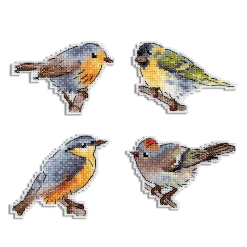 Kit de point de croix "Oiseaux exprimés. Aimants" SR-892
