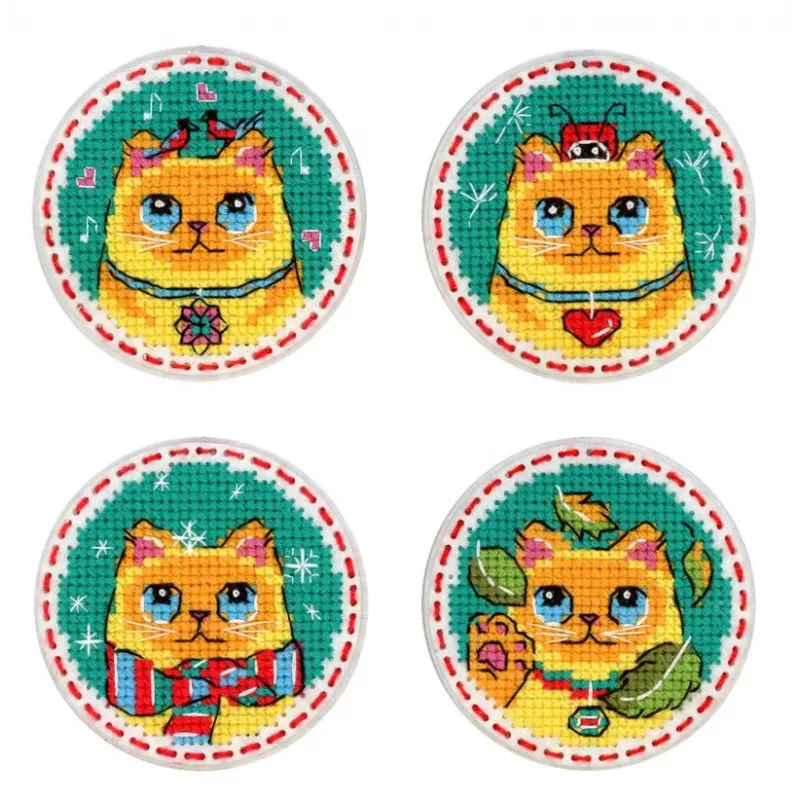 Kit de point de croix "Chats. Badges. Aimants" ST-977