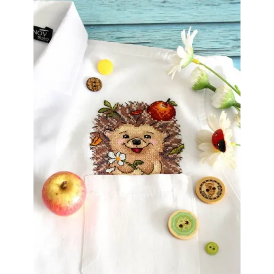 Water-soluble canvas cross stitch kit "Hedgehog" SV-811 Water-soluble canvas cross stitch kit "Hedgehog" SV-811