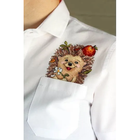 Water-soluble canvas cross stitch kit "Hedgehog" SV-811 Water-soluble canvas cross stitch kit "Hedgehog" SV-811