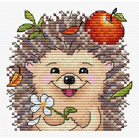 Water-soluble canvas cross stitch kit "Hedgehog" SV-811 Water-soluble canvas cross stitch kit "Hedgehog" SV-811