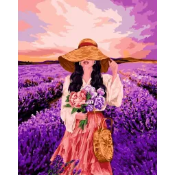Piešimas pagal skaičius rinkinys Levandų aromatai 40x50 cm W014