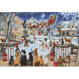 Kreuzstich-Set "Haustiere auf der Veranda" 47x33 cm SB2423