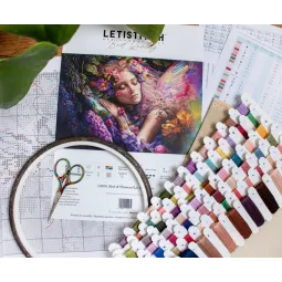 Kit de point de croix compté "Lit de fleurs" 42x28cm SLETIL8081