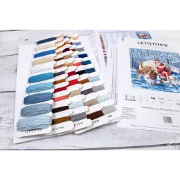 Набор для вышивания крестиком "Santa and Friends" 38x38см SLETIL8082