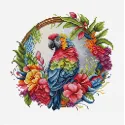 Counted Cross Stitch Kit with Hoop Included "The Tropical Parrot" SBC201