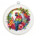 Counted Cross Stitch Kit with Hoop Included "The Tropical Parrot" SBC201