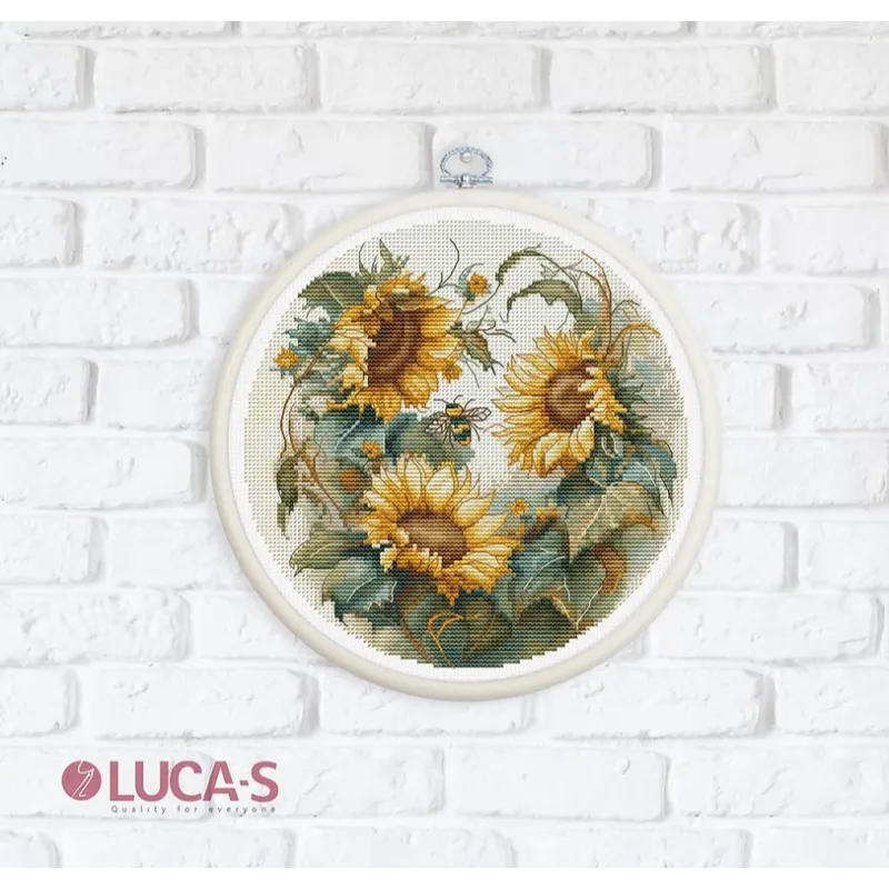 Counted Cross Stitch Kit with Hoop Included "Sunflower" SBC202