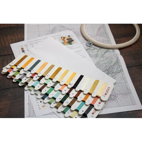 Gezählter Kreuzstichsatz mit Rahmen "Die Französische Bulldogge" 15x15cm SBC207