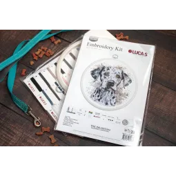 Skaičiuojamas kryželiu siuvinėjimo rinkinys su lanku „The Dalmatian“ 15x16cm SBC208