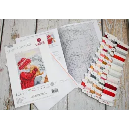 (D) Zählmuster-Kreuzstich-Set "Mädchen küsst Welpen" 23x32cm SBU5027