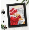 (D) Counted Cross Stitch Kit "Girl Kissing Puppy" 23x32cm SBU5027