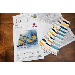 Counted Cross Stitch kit "Eastern Bluebirds" 22x21cm SBU5028