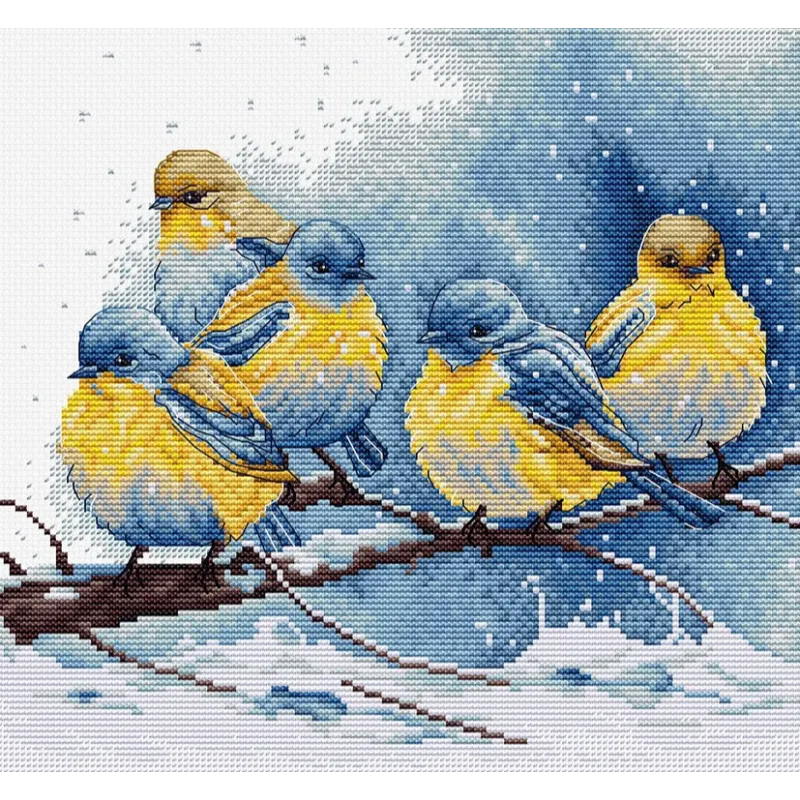 Набор для вышивания крестом "Eastern Bluebirds" 22x21cm SBU5028
