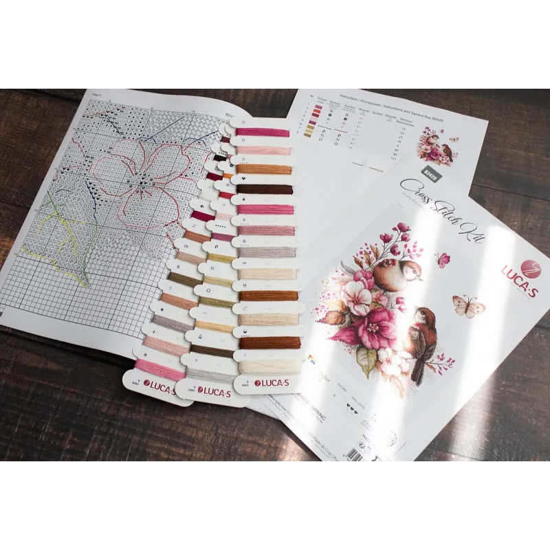 Kit de point de croix compté "Les oiseaux - Printemps" 22x21cm SB2420