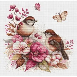 Counted Cross Stitch kit "The Birds- Spring" 22x21cm SB2420