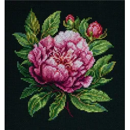 Zählbares Kreuzstich-Set mit Bügel inklusive ’’Peter Brand’’ Peony 12x13cm SBC204