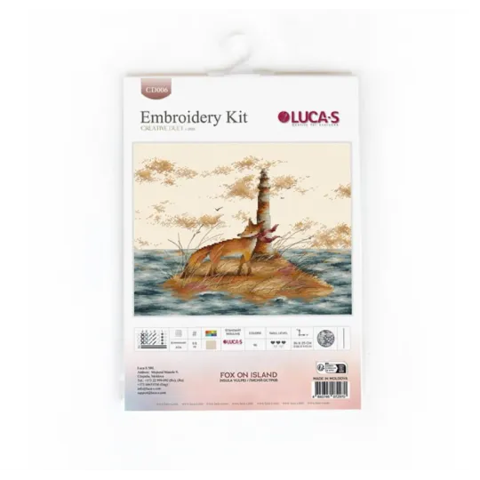(Discontinued) Kit de point de croix compté "Renard sur l'île" 34x25cm SCD006