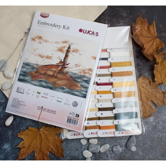 (Discontinued) Kit de point de croix compté "Renard sur l'île" 34x25cm SCD006