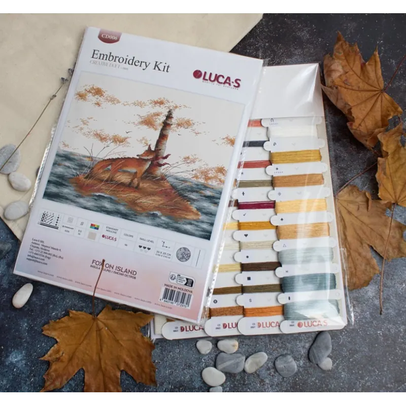 (Discontinued) Kit de point de croix compté "Renard sur l'île" 34x25cm SCD006