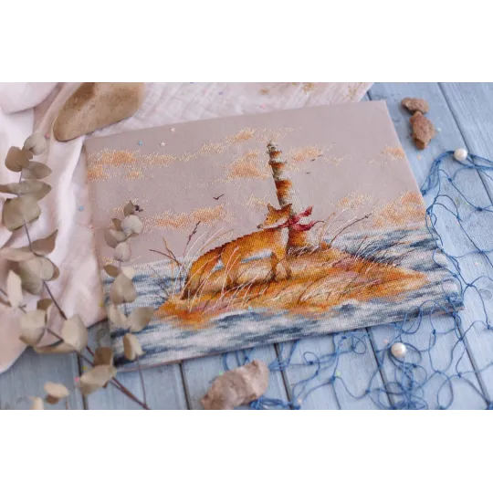 (Discontinued) Kit de point de croix compté "Renard sur l'île" 34x25cm SCD006