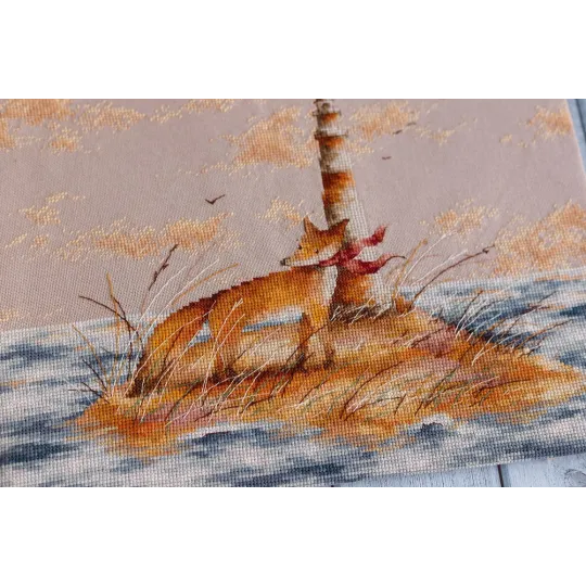 (Nicht mehr im Sortiment) Gezählter Kreuzstich-Set "Fuchs auf Insel" 34x25cm SCD006