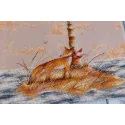 (Discontinued) Kit de point de croix compté "Renard sur l'île" 34x25cm SCD006