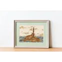 (Discontinued) Kit de point de croix compté "Renard sur l'île" 34x25cm SCD006