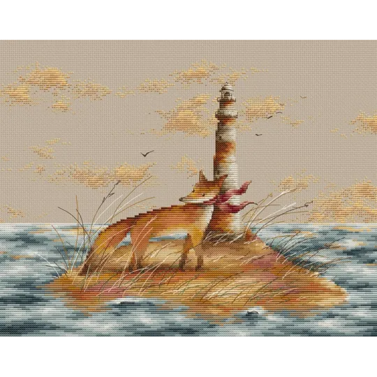 (Discontinued) Kit de point de croix compté "Renard sur l'île" 34x25cm SCD006