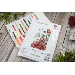 Skaičiuojamo kryželio rinkinys "Lauko aguonos" 20x32cm SB7020