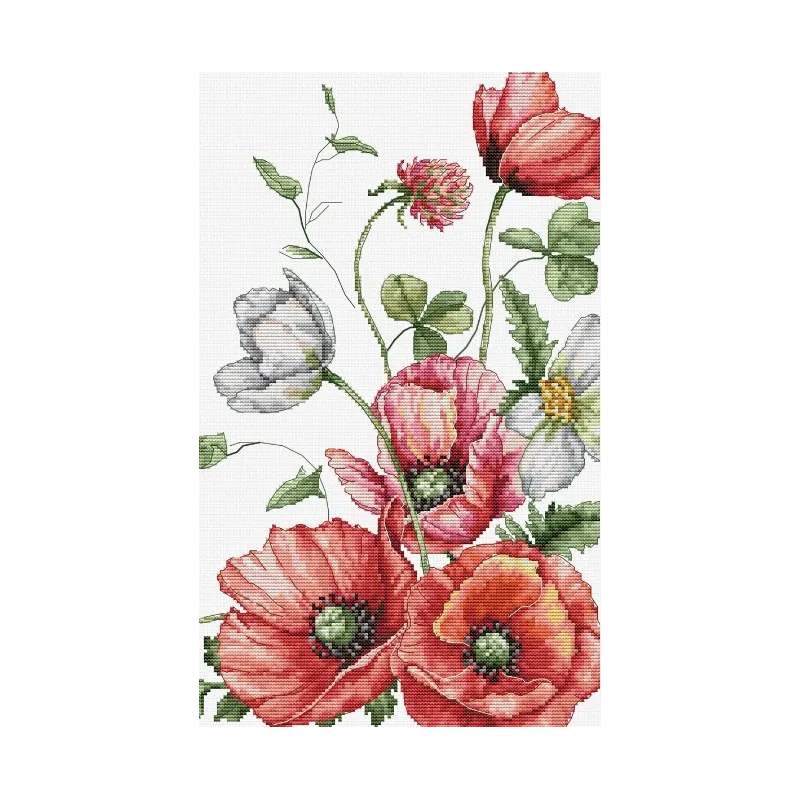 Counted Cross Stitch kit "The Field Poppies" 20x32cm SB7020