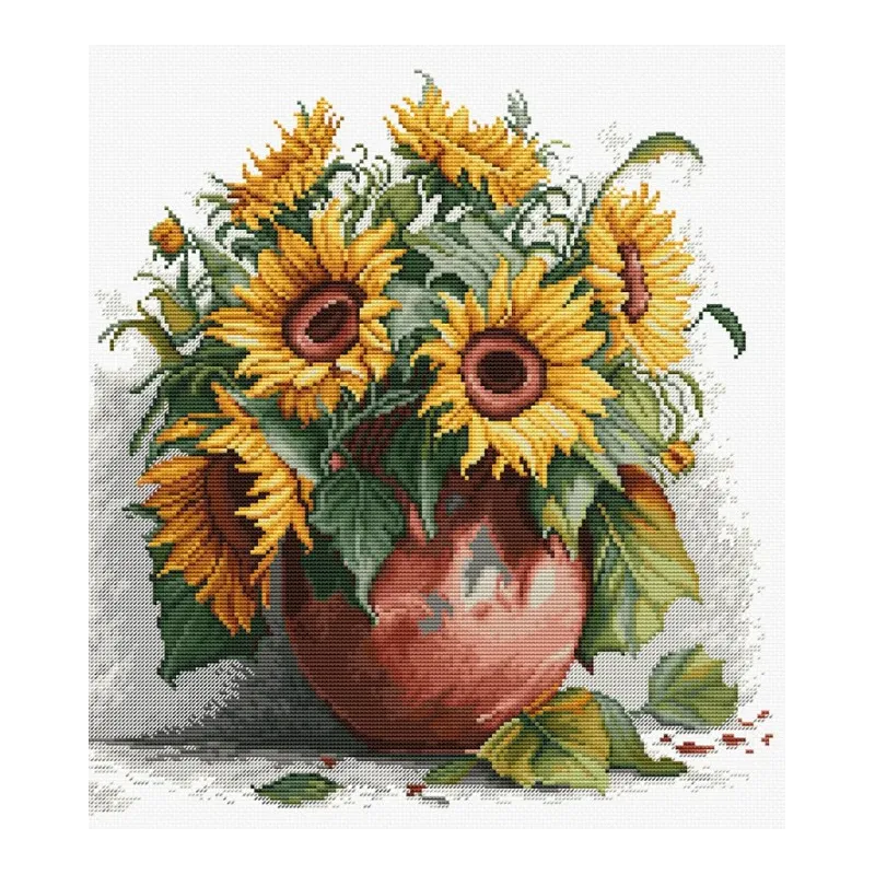 Suskaičiuotas siuvinėjimo kryželiu rinkinys "The Sunflowers" 28x30cm SB7021