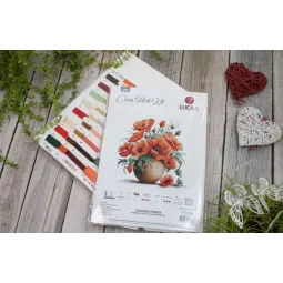 Набор для вышивания крестиком "Летние рубины" 30x30см SB7022