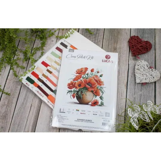 Набор для вышивания крестиком "Летние рубины" 30x30см SB7022