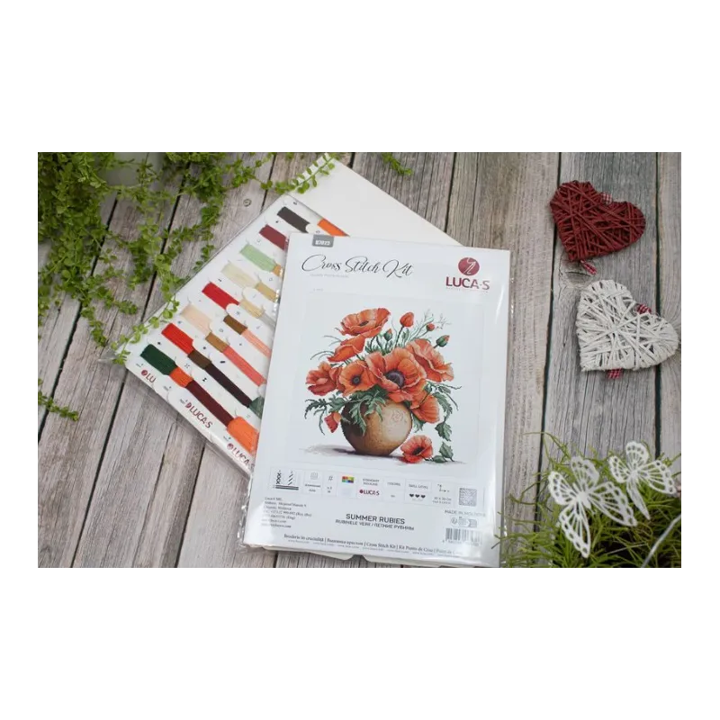 Набор для вышивания крестиком "Летние рубины" 30x30см SB7022