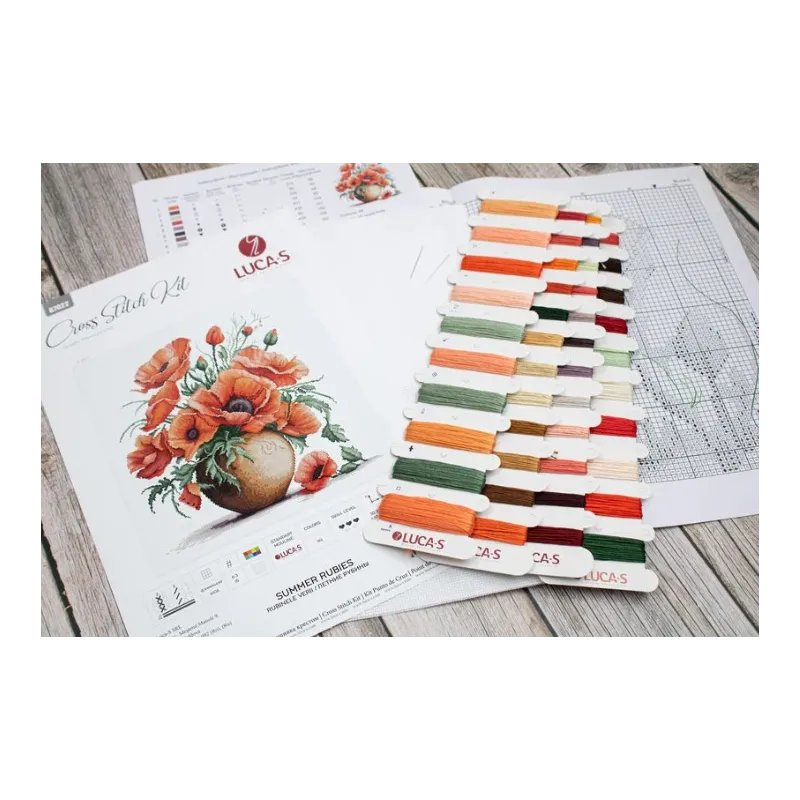 Набор для вышивания крестиком "Летние рубины" 30x30см SB7022