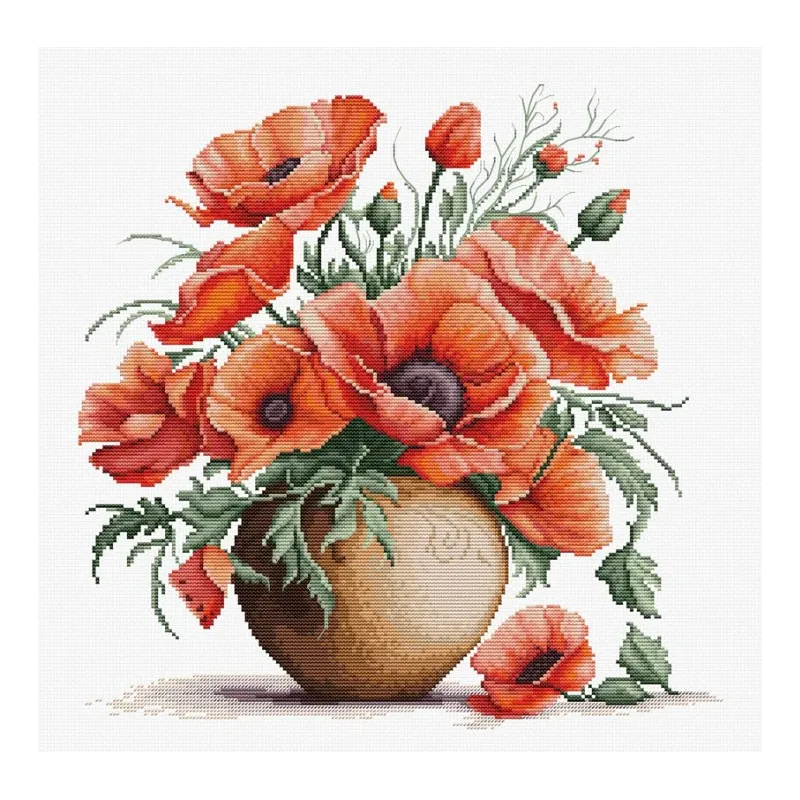 Набор для вышивания крестиком "Летние рубины" 30x30см SB7022