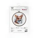 Kit de point de croix avec cerceau inclus "Welsh Corgi" 14x15 cm SBC212